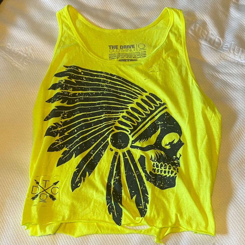 The Drive Clothing Neon Yellow Graphic Tank Top